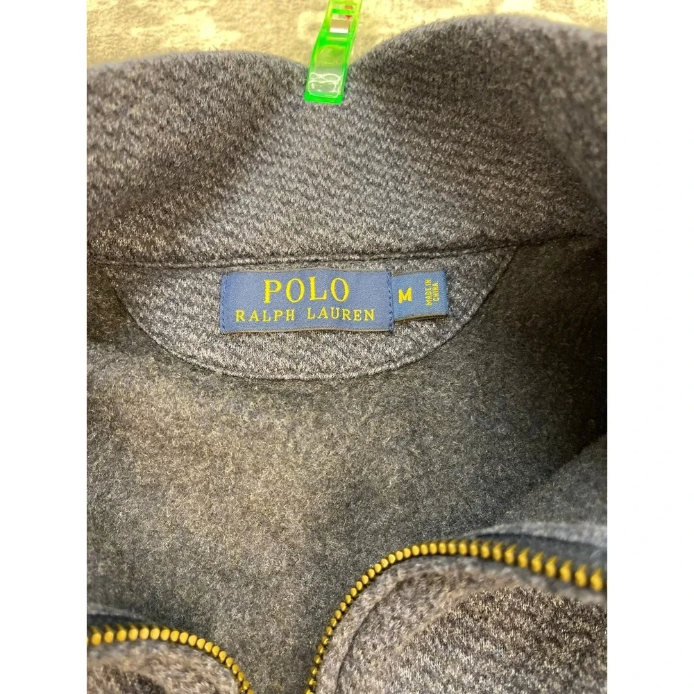 Polo Ralph Lauren Men M Quarter Zip‎ Pullover Blue Textured Fisherman Knit
